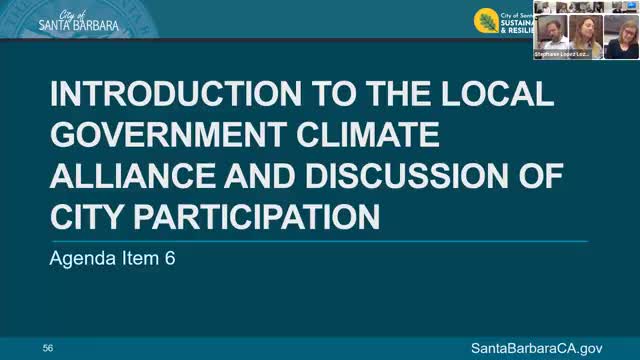 City staff brief committee on new California Local Government Climate Alliance and paid lobbyist
