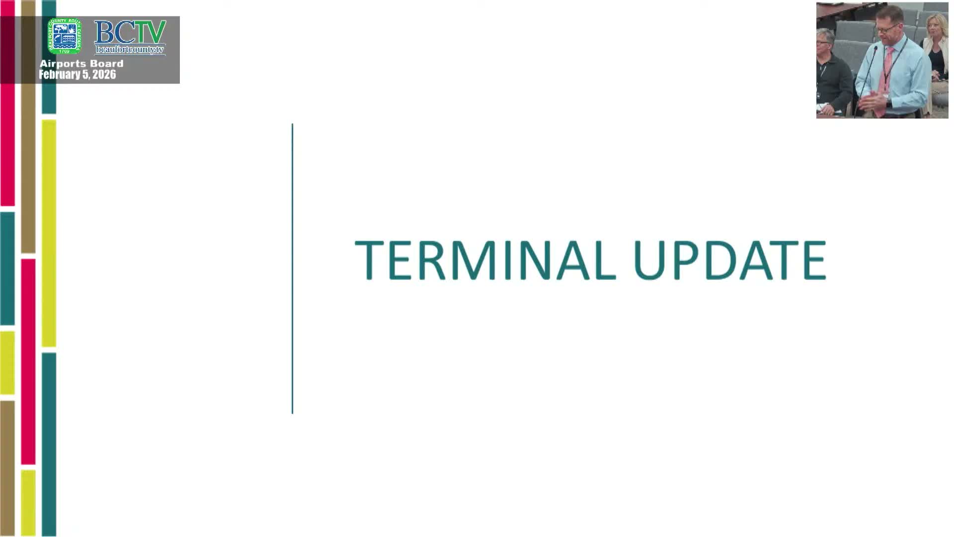 Board hears detailed terminal and airfield project updates as opening approaches