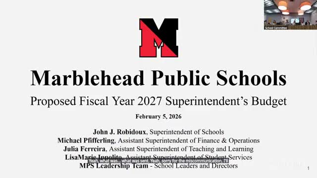 Marblehead schools propose level-funded FY2027 budget that would cut about 14.75 staff positions