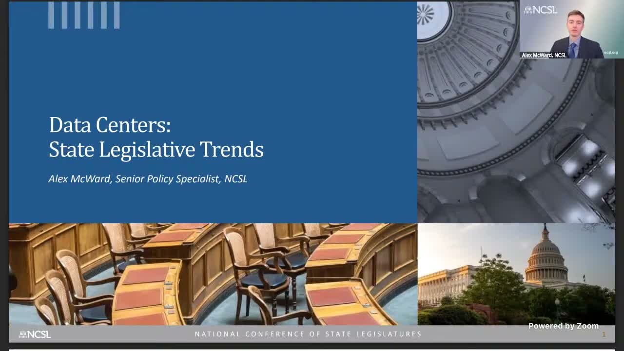 House Energy committee hears NCSL briefing on state approaches to data-center energy use