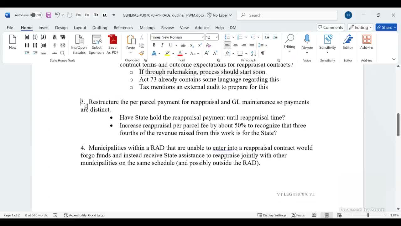 Committee debates reappraisal funding: split payments and whether to raise the per-parcel fee