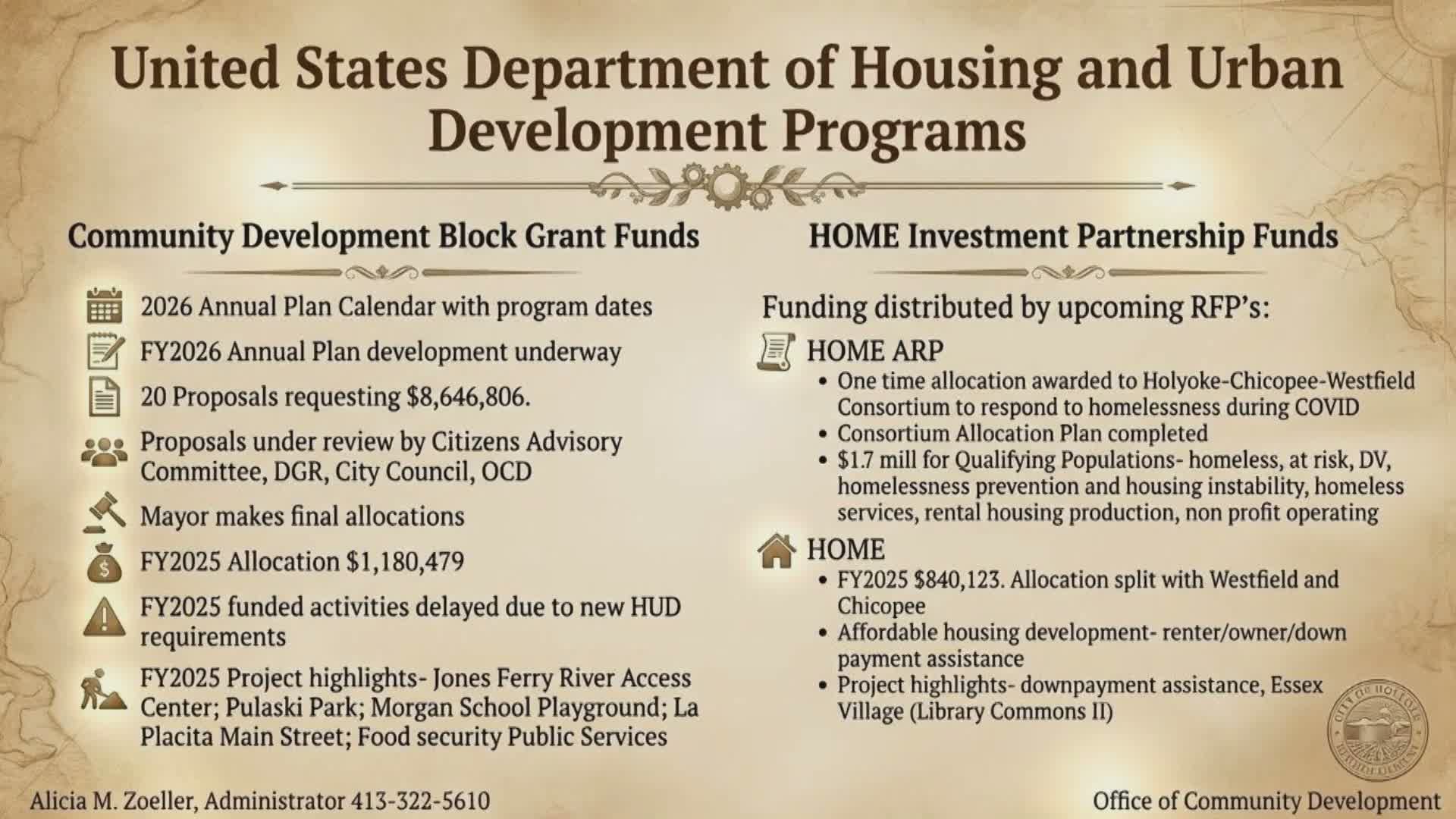 City staff outline CDBG, HOME, ARPA and opioid settlement spending and timelines