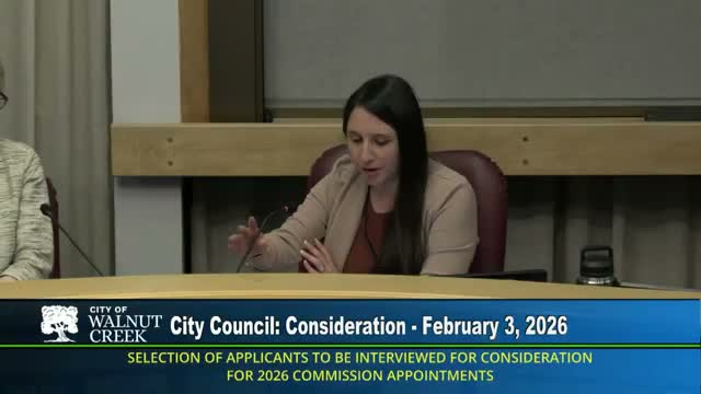 Walnut Creek council selects interview lists for nine commission openings after balloting among 47 applicants