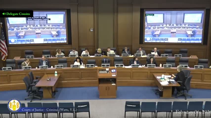 Subcommittee acts on a slate of criminal‑law bills; several reported, tabled, or carried over