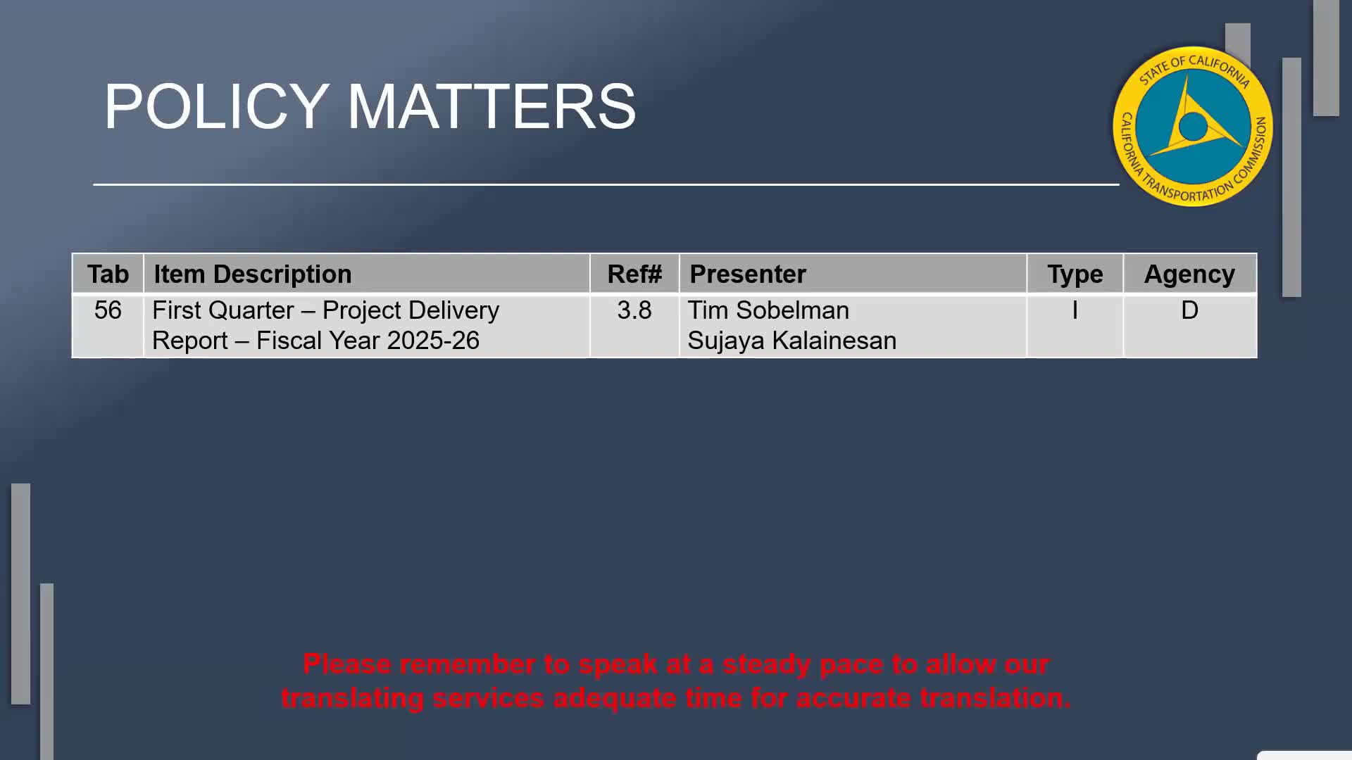 Caltrans reports improved delivery metrics, outlines training and process changes