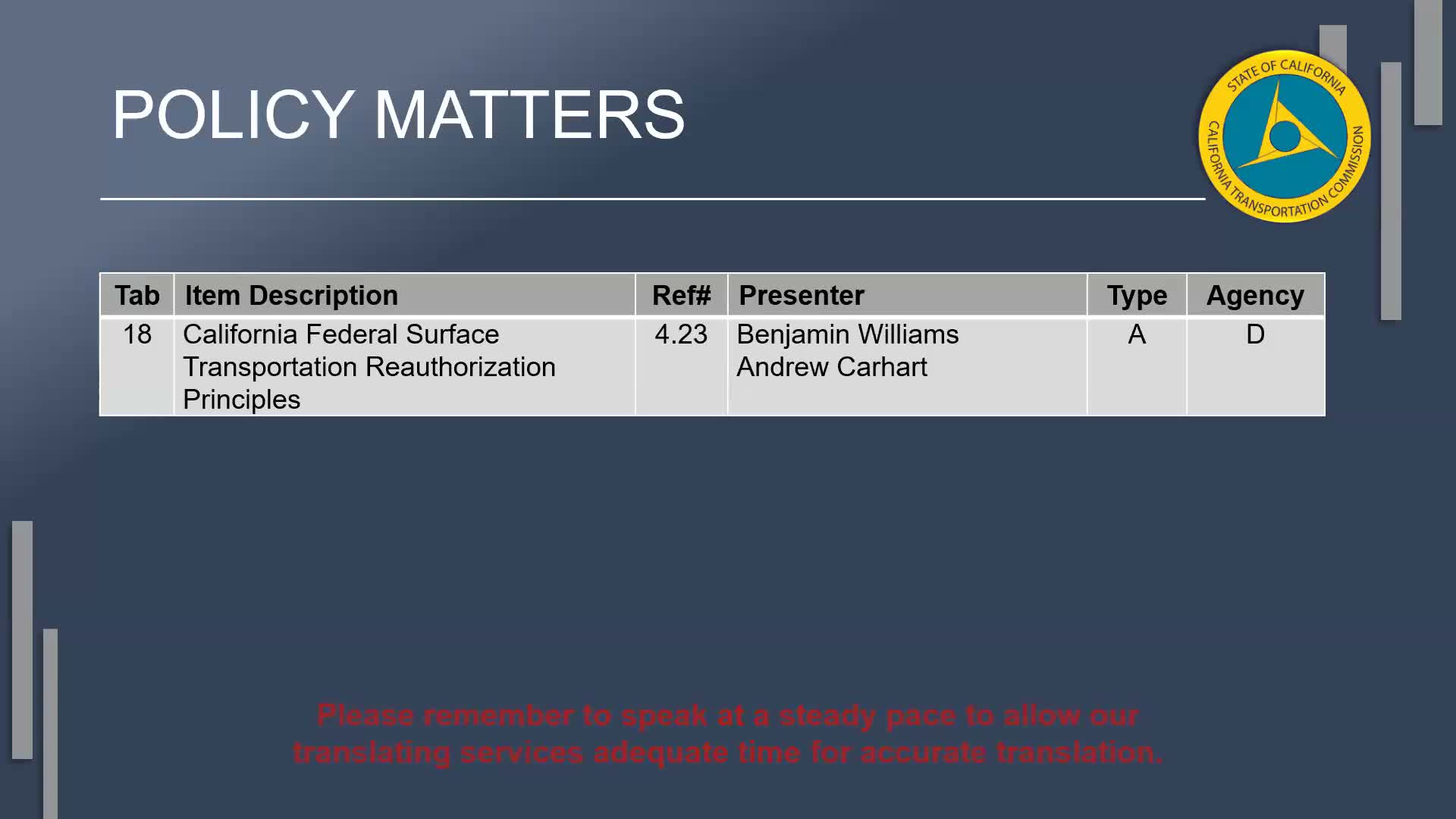Caltrans and partners publish draft federal reauthorization principles, seek statewide signatories