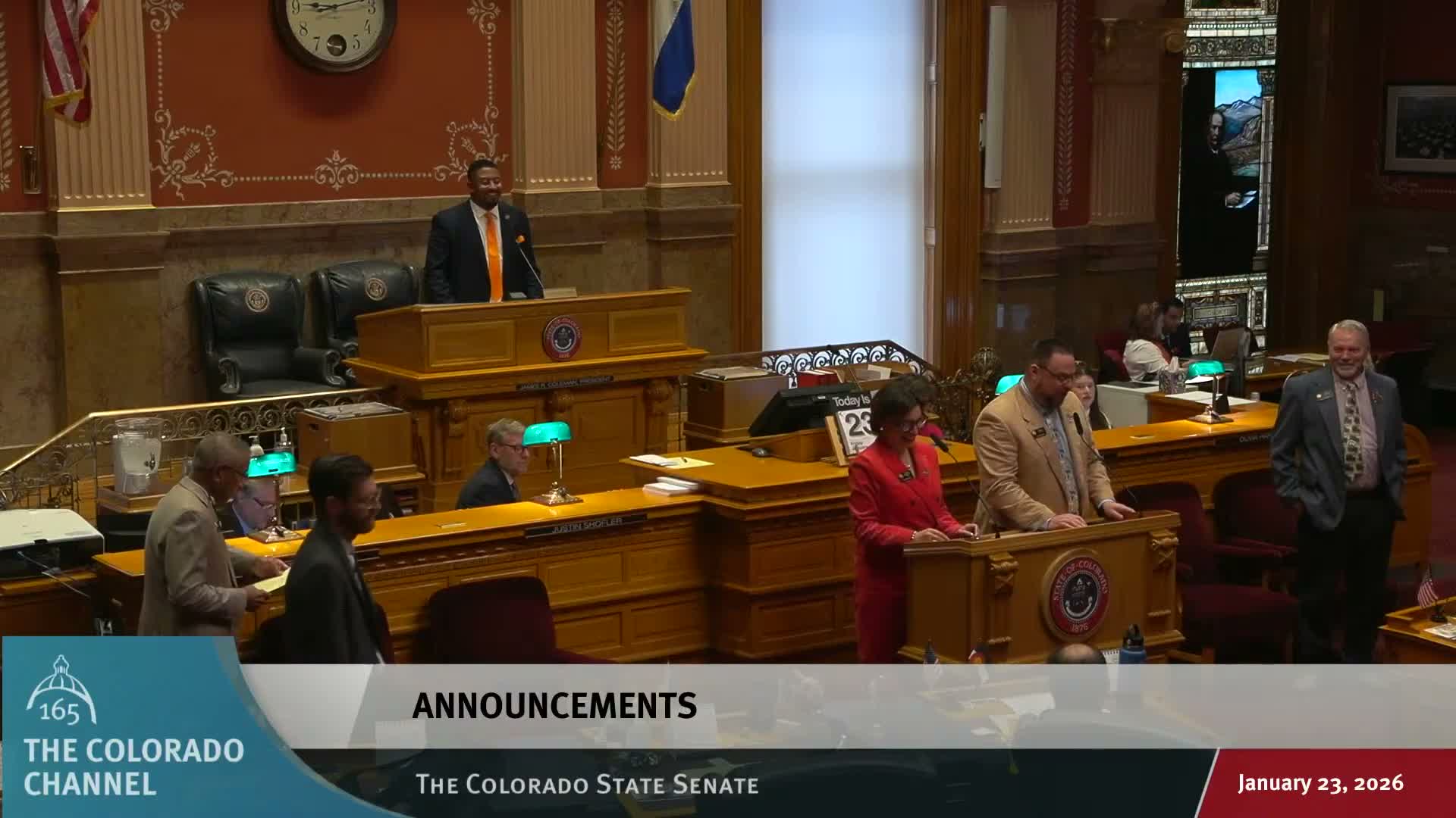 Senators welcome Rocky Mountain Police and Fire Chaplains; chamber issues event notices