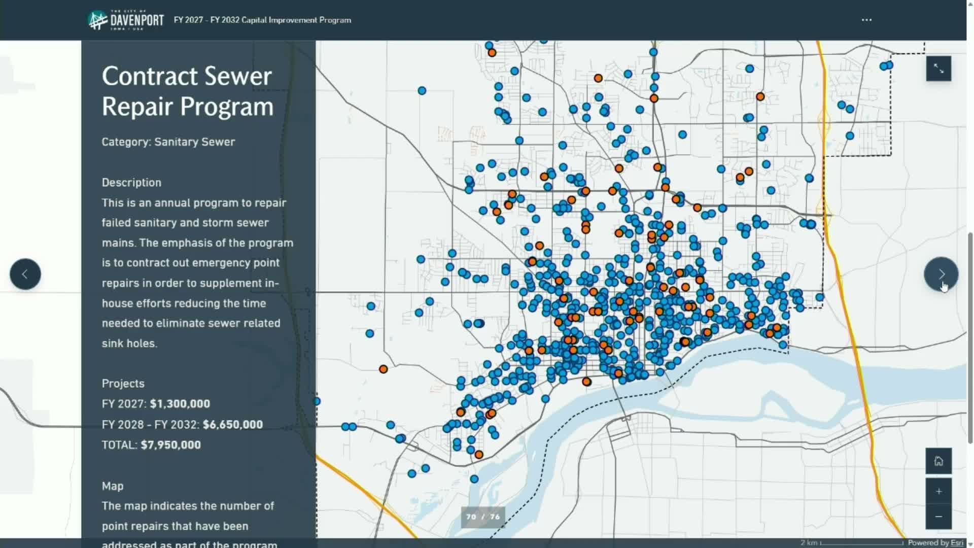 Davenport prioritizes sewer rehabilitation, private‑side I/I pilot and flood mitigation projects