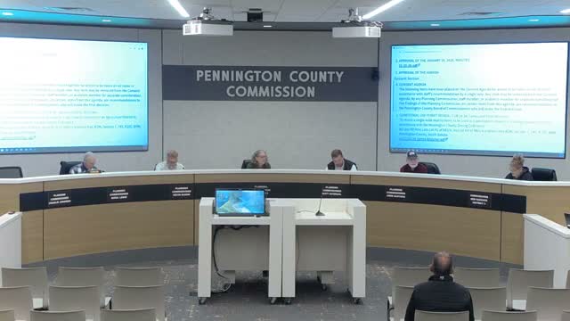 Pennington County Planning Commission approves consent agenda, vacates small Log Porch Road right-of-way; continues one permit