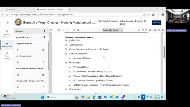 West Chester planning commission approves annual report and adopts updated procedures