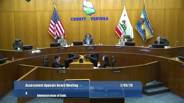 Ventura County Assessment Appeals Board No. 1 approves agenda, postpones dozens of appeals and signs stipulations