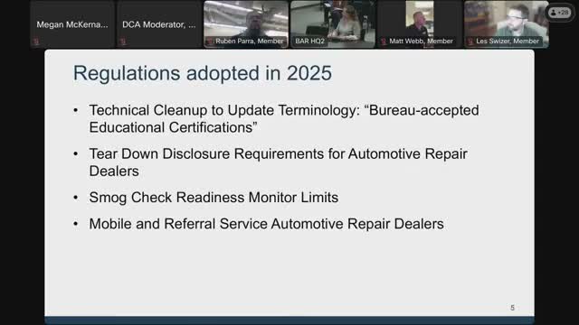 BAR outlines rulemaking for storage fees and airbag safety; industry flags salvage and supplier gaps