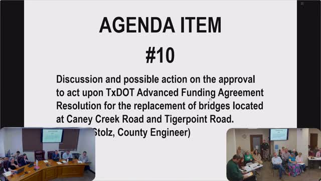 Washington County commissioners approve TxDOT bridge funding agreement, adopt-a-road and other routine items