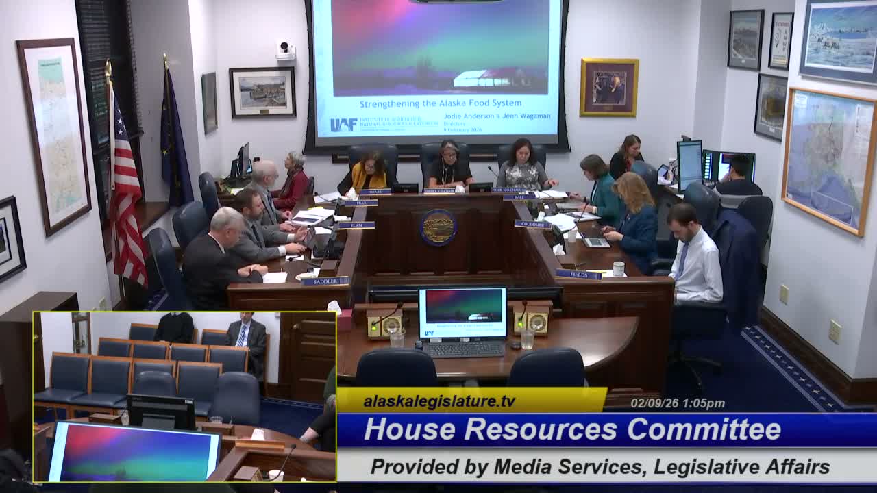 UAF directors brief House Resources Committee on strengthening Alaska's food system; institute seeks funding