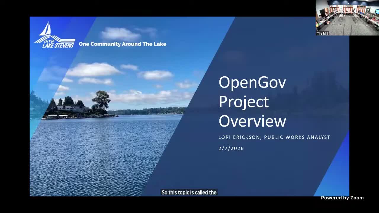 Lake Stevens staff ask council to approve OpenGov asset‑management system; $131,000 budget amendment proposed