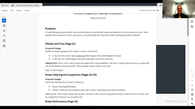 Senate Transportation reviews proposed DMV inspection manual revisions; hearing planned
