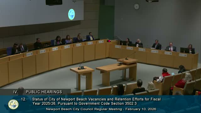 Staff report: Newport Beach reports low-to-moderate vacancy rates, 26 recruitments in progress