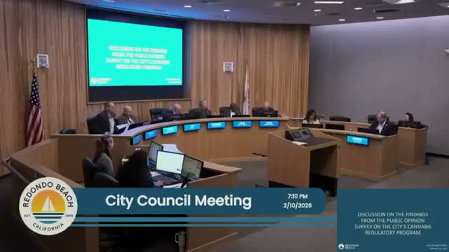 Survey shows majority of Redondo Beach voters oppose storefront cannabis; council receives report and will revisit with budget