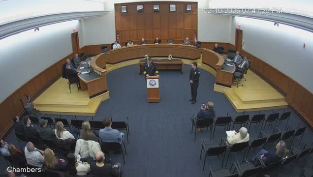 Eastlake Council suspends separate reading for conditional-use ordinance, swears in two firefighters and names Firefighter of the Year