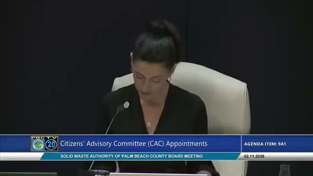 Solid Waste Authority awards collection franchises for four service areas; Service Area 3 set at higher vegetation level