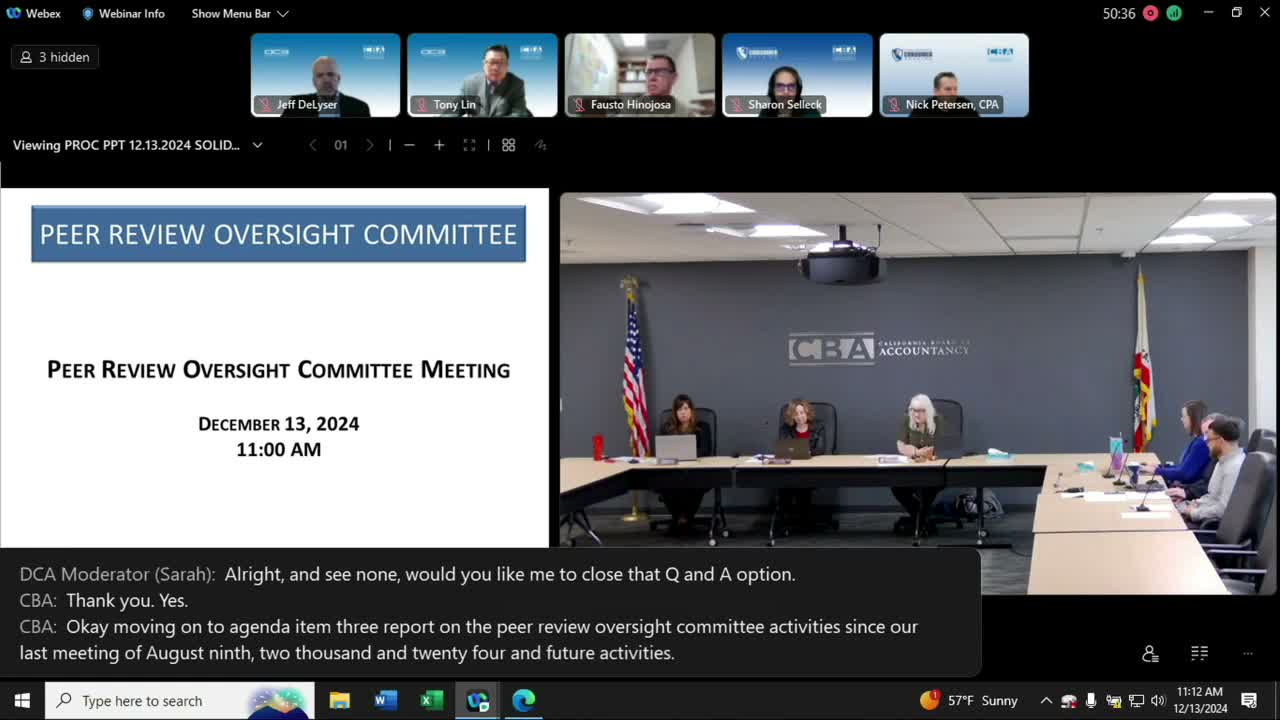 PROC reviews draft 2024 annual report, flags reviewer concentration and data corrections