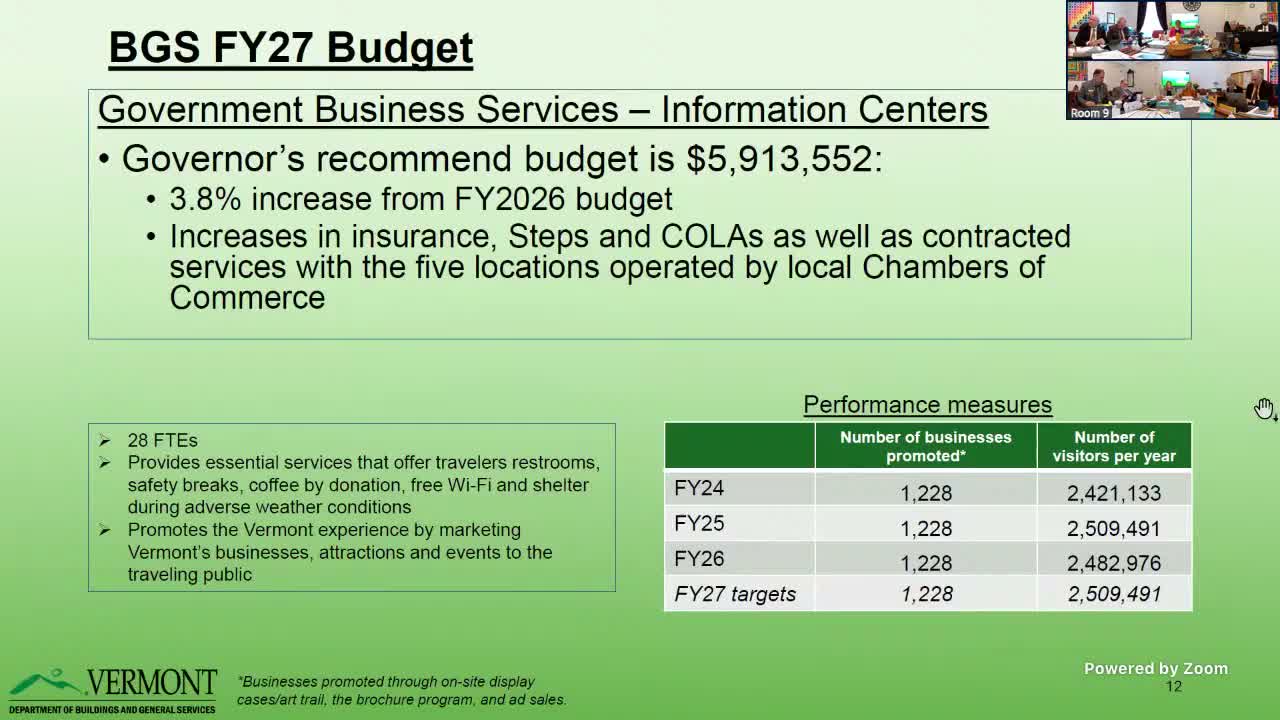 BGS details information centers, print/postal operations, fleet and Vermont Buys rollouts