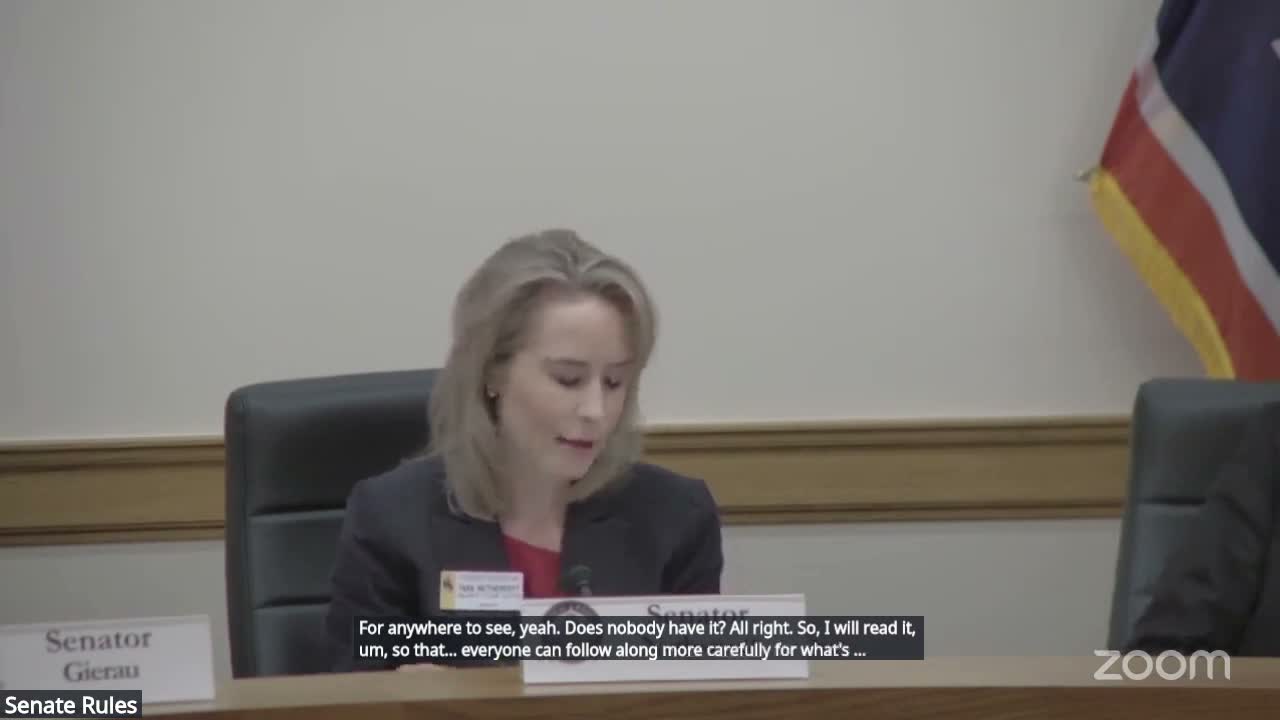 Senate Rules Committee adopts rule banning campaign contributions during session, inserts 'legislative' qualifier