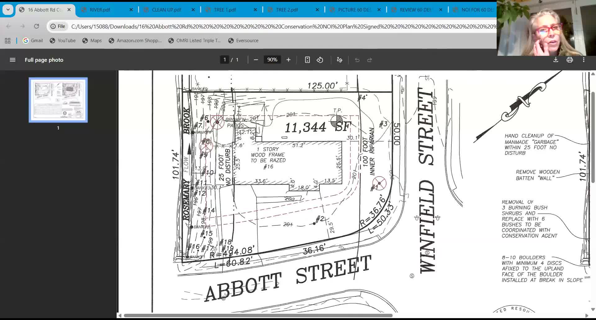 16 Abbott Street hearing continued after discussion of invasives and mitigation