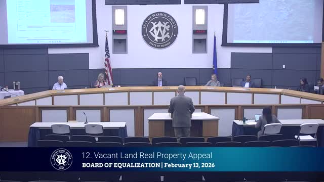 Board upholds assessor value for Palomino Valley vacant parcel after hearing on subdivision potential and comparables