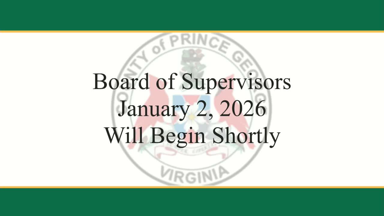 Prince George County supervisors elect Robert Cox chair, Philip Pugh vice chair; adopt bylaws, meeting schedule and committee appointments