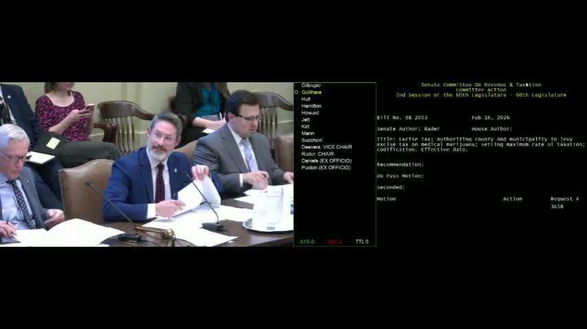 Committee approves local-option excise tax on medical marijuana dispensaries