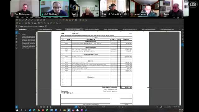 HVACI committee approves bond reconciliations, buys three rooftop Trane RTUs and awards Sonitrol contract