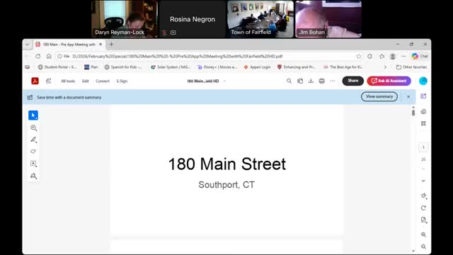 Prospective owner seeks guidance on repairs at historic 180 Main Street; commission favors wood, will review fiber‑cement guidance