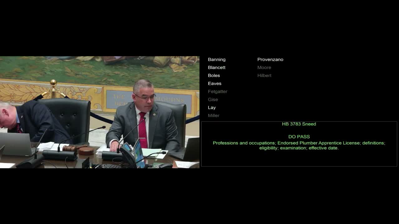 Committee advances a package of occupational and regulatory bills