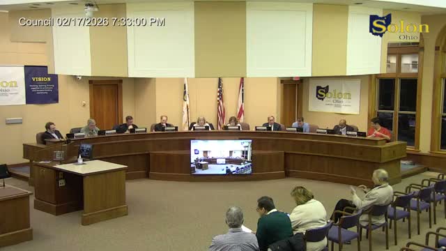 Solon City Council approves multi-item consent agenda including park electrical change order and roadway contracts