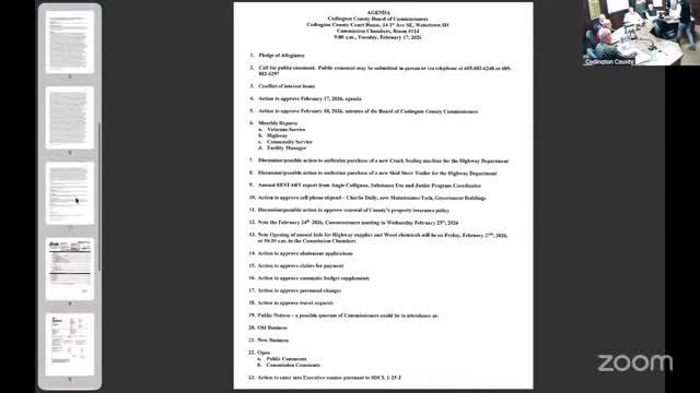 Codington County renews property insurance, approves claims and personnel actions