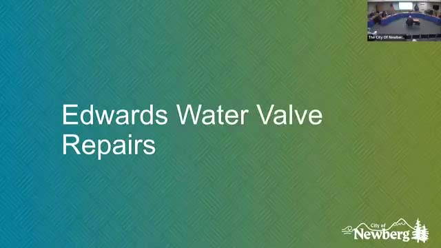 Newberg council authorizes replacement of two downtown water valves after staff finds one non-repairable