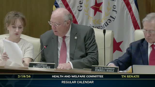 Senate Health Committee reports several professional and technical bills to the calendar