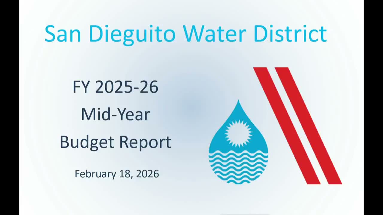 San Agito Water District adopts midyear FY26 budget amendments; board hears reserve shortfalls and vehicle outfitting request