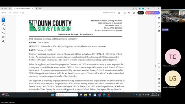 Committee approves Red Cedar land split despite a narrow 53‑foot access choke point