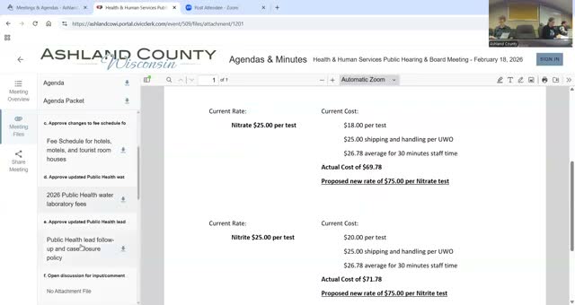 Board approves lodging, water-lab and lead policies; routine business carried