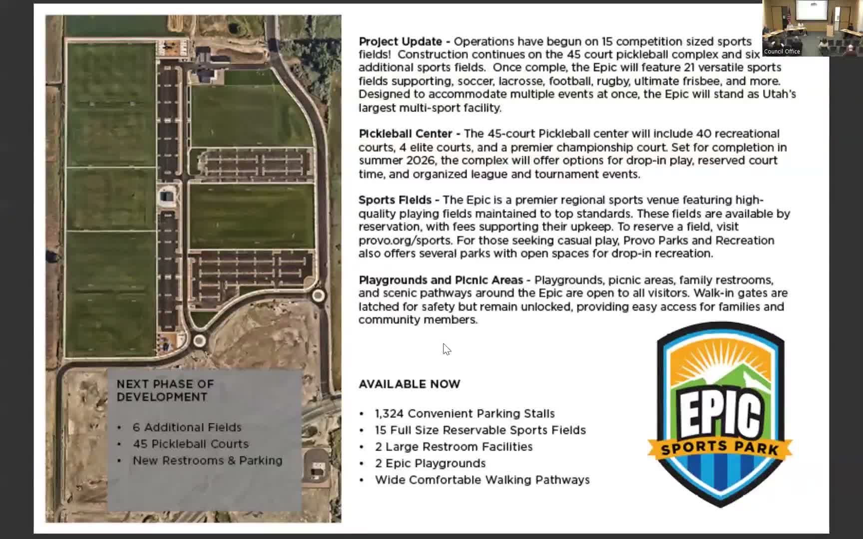 Epic Sports Park fields: manager says two fields may open after final plan