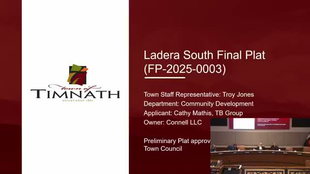 Planning commission approves Ladera South final plat after open‑space and trail updates
