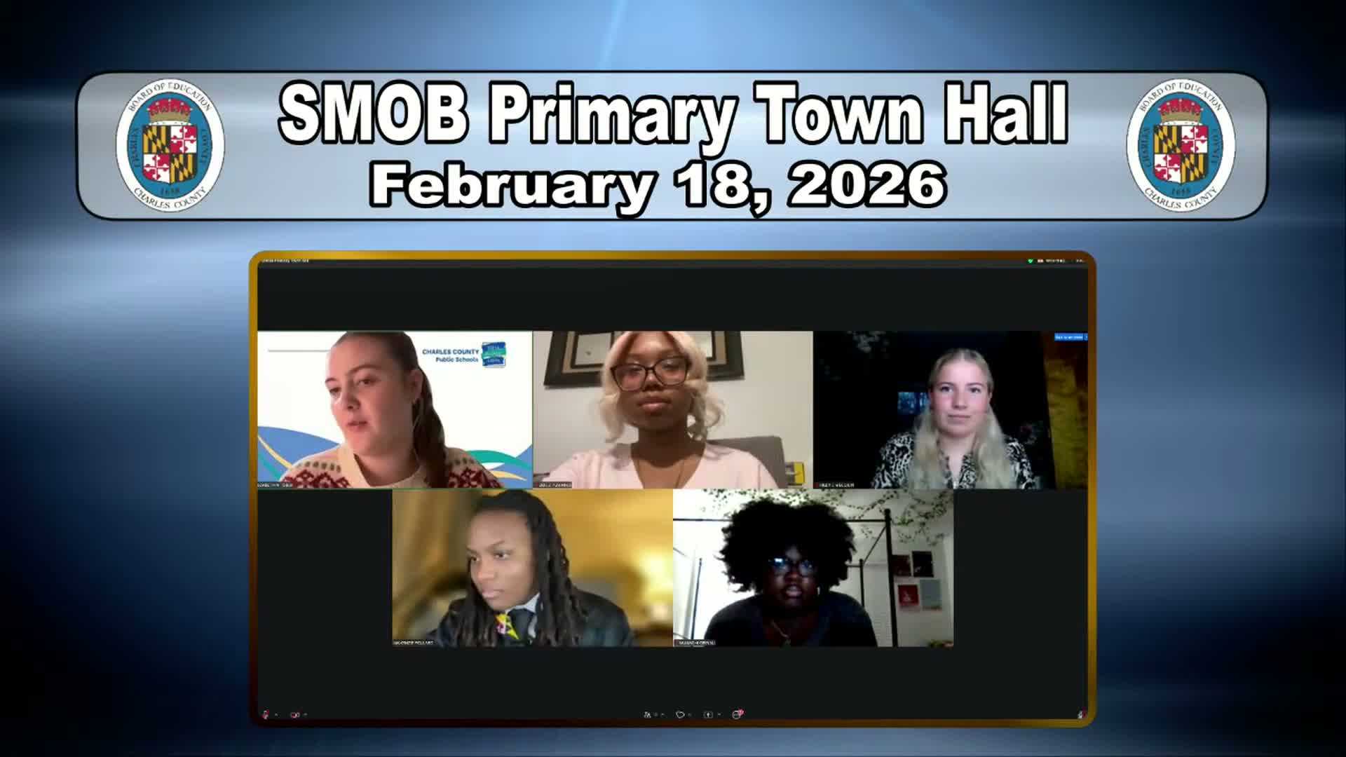 Three students outline plans on mental health, safety and student voice at Charles County SMOB town hall