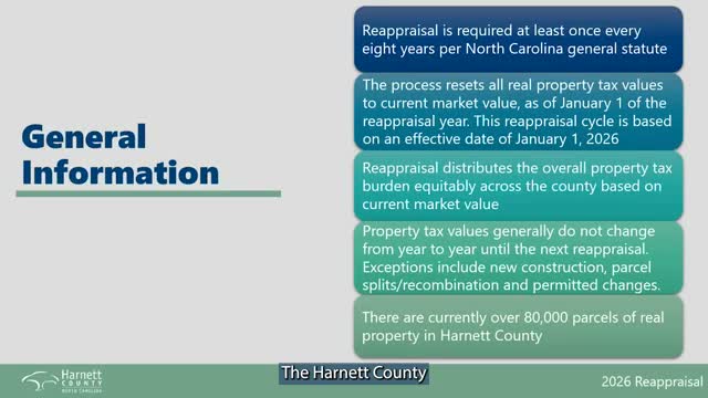 Harnett County begins countywide property reappraisal; notices, appeals windows announced