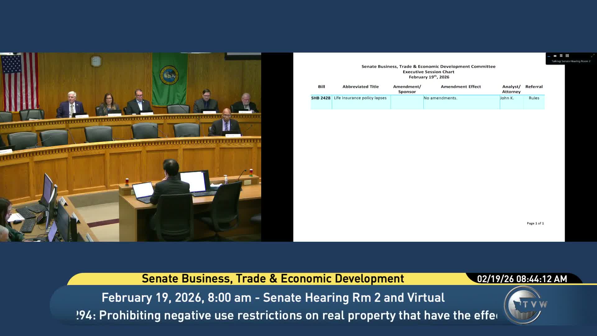 Committee gives due‑pass recommendation to insurer notice bill in executive session