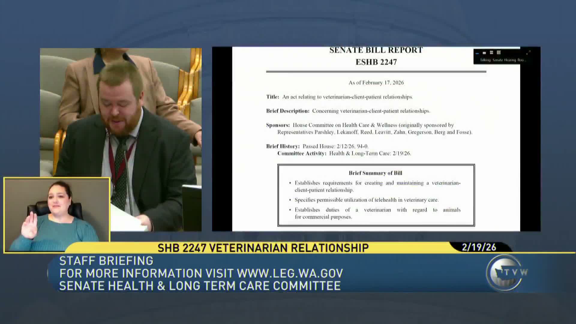 Veterinary telemedicine bill prompts split testimony over access and federal prescribing rules