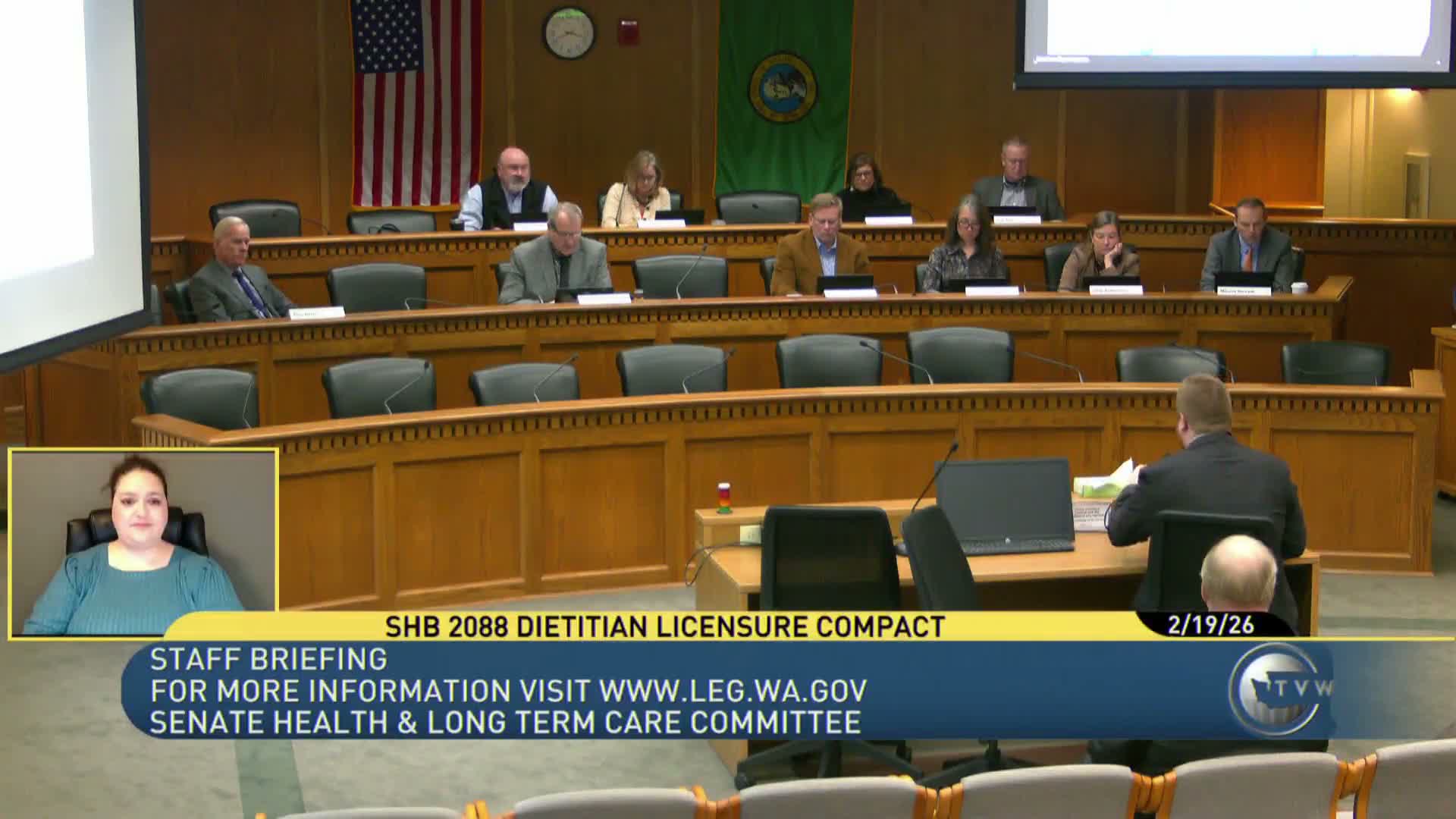 Committee hears unanimous House‑passed bill to join dietitian licensure compact