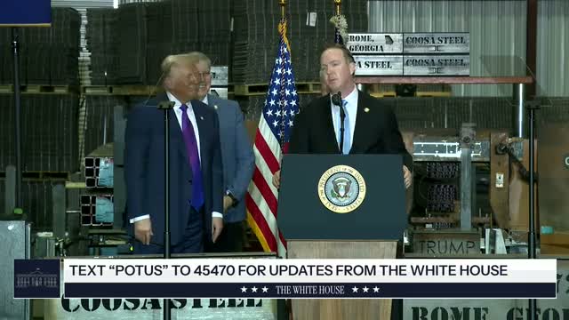 At Coosa Steel event Trump endorses local Republicans and urges turnout