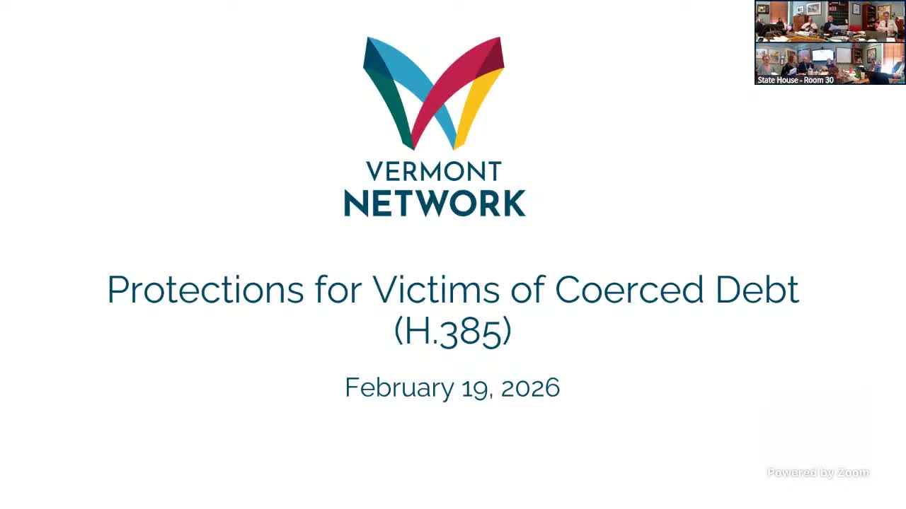 House Judiciary Committee hears testimony on H.385 to create forced‑debt protections for survivors